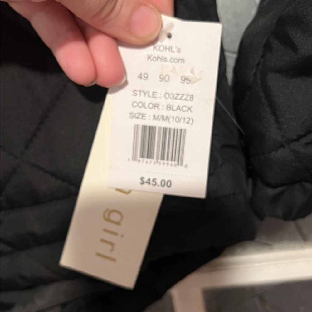 Madden girls Kohl's Kids Black Puffer Jacket size m 10-12 NWT - Picture 2 of 4